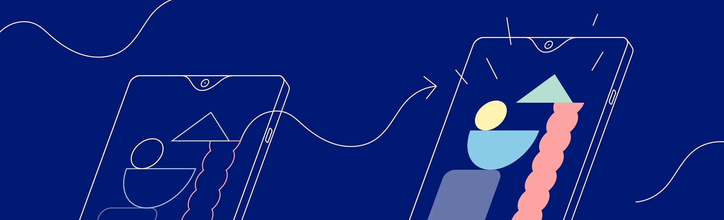 Phone illustration showing an AI image transformed into a cleaned-up composition