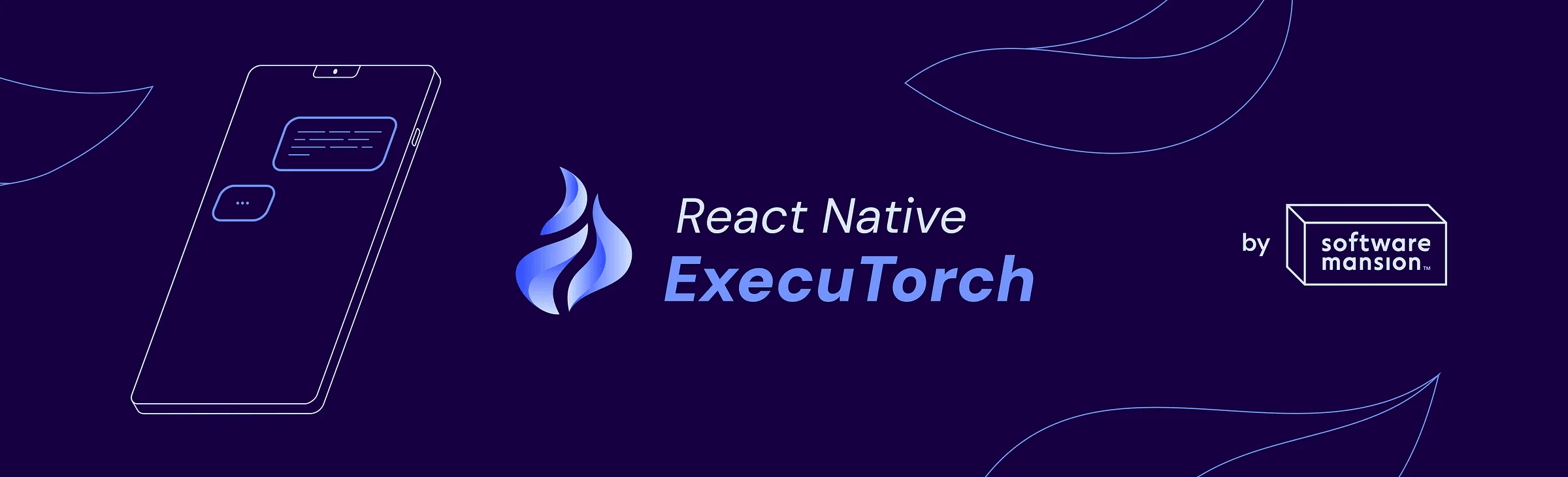 React Native ExecuTorch title graphic with a phone outline and Software Mansion logo