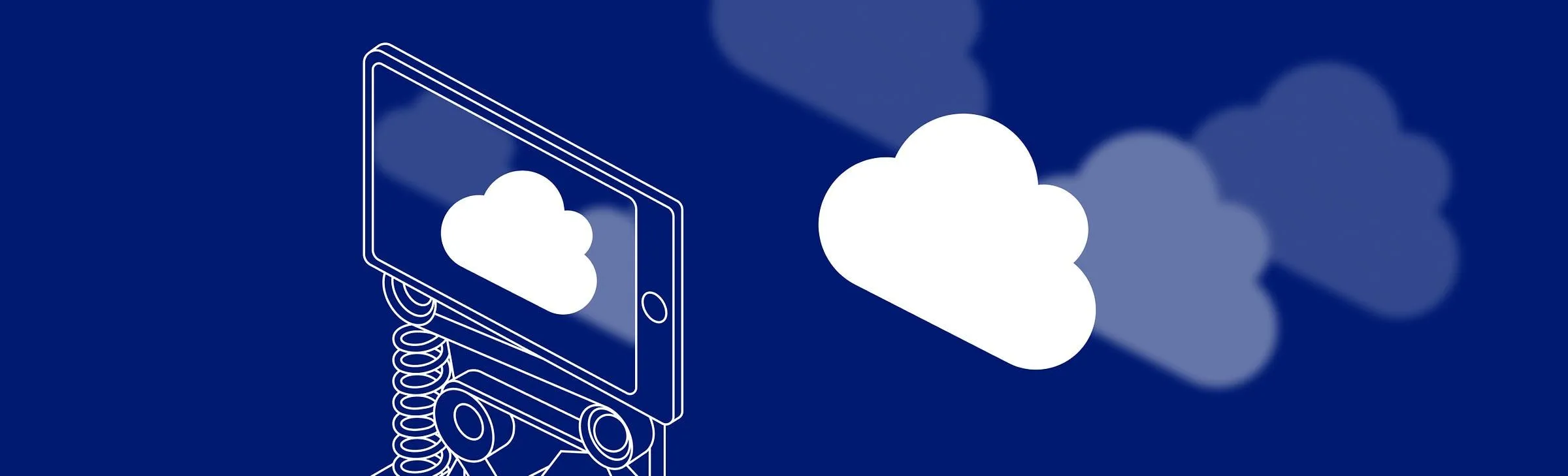 Phone-powered mechanical device with cloud icons
